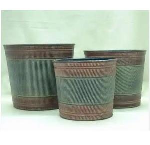 Jardinière et Pots de conception galvanisée populaire jardinière de décor de jardin en métal avec poignée pour décor de fleurs et de plantes - Product Image 2