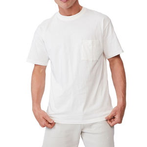 Camiseta de Hombre 100% Algodón al por Mayor, Impresión Personalizada, Lavado Ácido, Serigrafía, Patrón Sólido, 220 Gramos, Formal, Lisa, en Blanco - Product Image 1