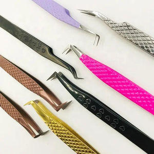 แหนบต่อขนตาปลอมแบบปรับแต่งโลโก้ได้อย่างมืออาชีพด้ามจับไฟเบอร์ชุบทองด้วยพลาสม่าสีโรสโกลด์ - Product Image 5