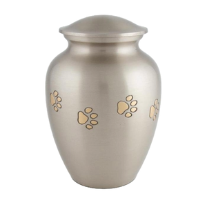 Urna de cremación grabada con pata de latón de peltre clásico, diseño Premium, ataúd para cenizas de mascotas, urna de recuerdo conmemorativa funeraria líder - Product Image 2