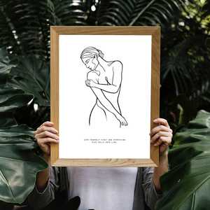 Marco de madera negro para la impresión de arte lineal de Madeleine de la serie Love Yourself - Product Image 3