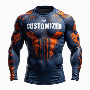 MMA personalizado Rash Guard desarrollado para atletas con compresión de control de humedad y mangas kimono de jiu jitsu - Product Image 5