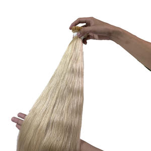 Punta de queratina italiana, pelo de calidad superior prepegado, cutícula, punta en U/punta plana/punta I, extensiones de cabello de 60 colores - Product Image 1