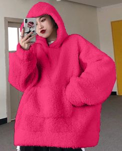 Sudadera con capucha de mezcla de lana Sherpa para mujer, de talla grande Sudadera con capucha, sudaderas con capucha para mujer, tela gruesa y pesada - Product Image 2