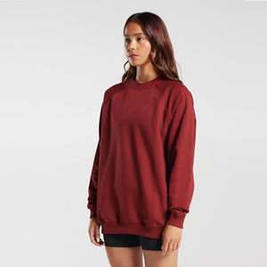 เสื้อสเวตเชิ้ตคอกลมแขนยาวสำหรับผู้หญิง ผ้าฝ้าย 100% ทรงหลวม ไหล่ตก กันลม กันน้ำ เหมาะสำหรับฤดูหนาว - Product Image 6