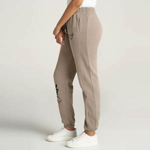 กางเกงวอร์มผู้หญิงผ้าฟลีซจ็อกเกอร์, กางเกงออกกำลังกายเอวสูงผ้าฝ้ายมีกระเป๋า - Product Image 3