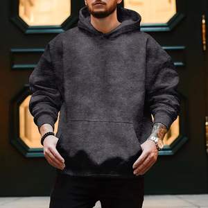 Sudadera con capucha de lavado ácido de lana de algodón de gran tamaño de diseño personalizado de alta calidad, Sudadera con capucha de lavado ácido para hombres - Product Image 2