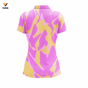 เสื้อโปโลผู้หญิงผ้าคอตตอน100% พิมพ์ซับลิเมชันสไตล์ใหม่เสื้อโปโลระบายอากาศได้สำหรับใส่ลำลอง - Product Image 4