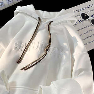 Wholesale Fashion Oversized 100% Cotton French Terry 3D Printed Streetwear <b>Hoodie</b> Unisex Heavyweight Pullover Embossed Tshirts - Product Image 5