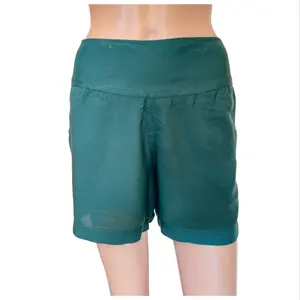 Mode été rayonne Shorts décontracté taille élastique Shorts pour femmes couleur unie bohème Chic vêtements fabricants indiens