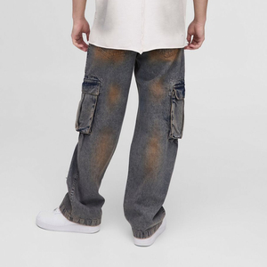 กางเกงยีนส์ทรงหลวมขาตรงระบายอากาศได้ดีสำหรับผู้ชาย - Product Image 6