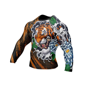 Custom Logo High Quality Wholesale Plain Jiu Jitsu Fitness Shirts Printed Short & long Sleeve Mma for Men Bjj Rashguard Rash - Product Image 2