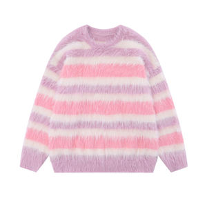 Suéter 2026 de Mohair, Suéter Combinado de Colores, Cuello en V, Manga Larga, Ajustado, Estilo Pullover, Otoño e Invierno, Nuevo, Estilo Urbano, para Hombre Musculoso - Product Image 2