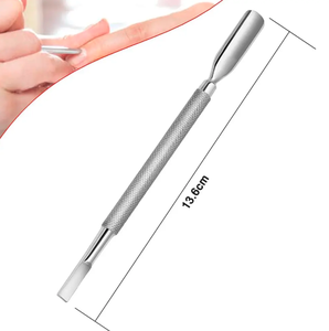 Empujadores de uñas para cutículas de alta calidad, más vendidos, cuchara, limpiador de uñas, juegos de empujadores de limpieza de uñas para cutículas de acero inoxidable de doble cara - Product Image 2
