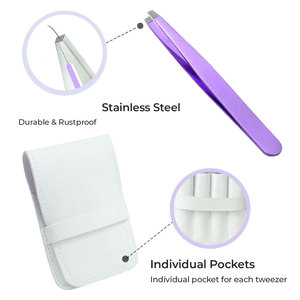 Pinzas para cejas profesionales de acero inoxidable de Venta caliente 2025 con diseño de logotipo personalizado de Punta puntiaguda para depilación - Product Image 5