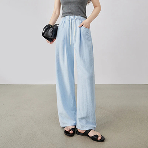 Pantalons décontractés pour femmes 2025 Summer New Female Elastic Waist Slim Waist Curved Banana Casual Pants For Women - Product Image 3