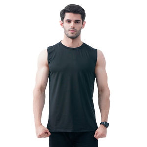 Camiseta sin mangas de entrenamiento de algodón transpirable para hombre personalizada OEM, ropa deportiva para gimnasio, camiseta transpirable con espalda cruzada, camiseta informal de verano con estampado 3D para Fitness - Product Image 1