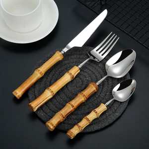 Juego de mango de woFork natural de lujo con mango de madera con acabado de brillo de espejo para comedor gourmet y ocasiones especiales - Product Image 5