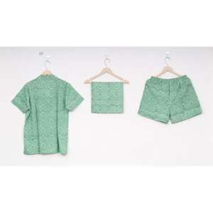 Conjuntos cortos de pijama de punto térmico elegante de algodón orgánico de 2 piezas para mujer al por mayor, ropa de dormir de talla grande para primavera y otoño - Product Image 4