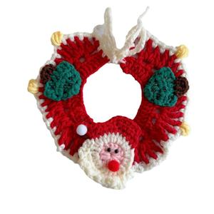 Christmas Pet Accessory Set Knitted Scarf Collar Santa Claus Bell Reindeer Bib Neck Warmer for Cats Dogs Textile Fabric <b>Crafts</b> - Product Image 5