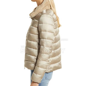 Chaqueta de invierno acolchada para mujer de alta calidad con cuello levantado, nueva moda, diseño con capucha, tela de lona transpirable para otoño - Product Image 4