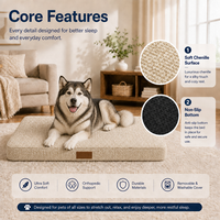 Coussin doux et écologique en chenille pour chien et chat, avec base en mousse à picots et support en forme d'œuf pour chiens de taille moyenne
