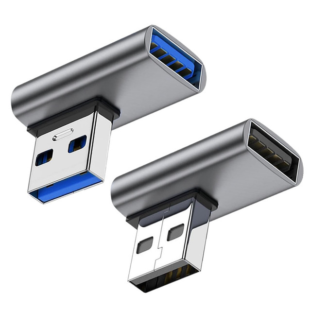 Stock Factory OEM ODM 90 Degree USB 3.1 Adapter Left and Right Angle USB A Male to Female Converter Extender