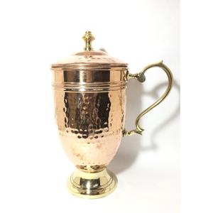 Wholesale Pure <b>Copper</b> Drinking Water <b>Jug</b> With Lid & Handle For Home Hammered Design Sustainable <b>Copper</b> Water <b>Jug</b> For Office - Product Image 5