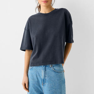 2025 llegada mujeres 180 GSM algodón Boxy Fit peso pesado mujeres Boxy Fit camiseta diseño para la venta en tarifas baratas - Product Image 1