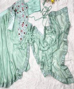 Wedding Saree with Floral Lace, Velvet, and <b>Organza</b> Details - Product Image 5