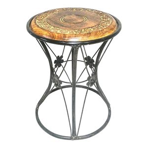 Mesa auxiliar decorativa de metal con aspecto rústico, perfecta para casas tradicionales, habitaciones de granja e interiores vintage - Product Image 5