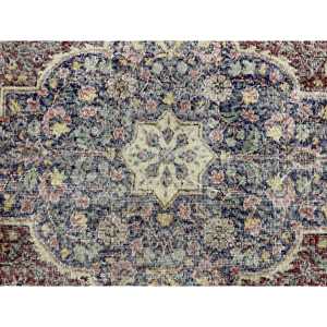 Alfombra de 5.8x9.6 pies, Alfombra Turca, Alfombra Vintage de Lana Azul Ombré - Product Image 5