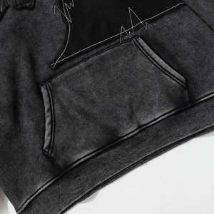 Sudadera con capucha desgastada lavada personalizada para hombre 100% algodón francés Terry en blanco Jersey de alta calidad Sudadera con capucha vintage lavada con ácido para hombres - Product Image 4