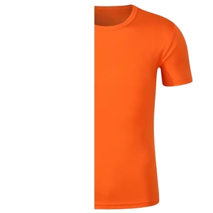 Camiseta de Manga Corta Casual para Hombre, Talla Grande, Color Naranja, 220 g/m², 100% Algodón Orgánico, Personalizable con Logotipo de Alta Calidad - Product Image 4