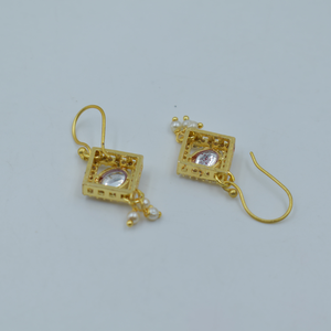 Pendientes colgantes de piedra de latón chapados en oro hechos a mano de última moda, Pendientes chapados en oro de piedra, joyería de moda para mujer, pendientes para mujer - Product Image 4