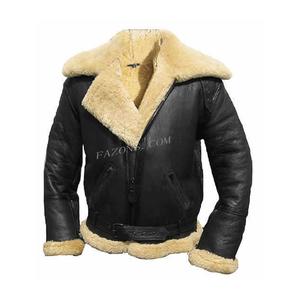 Chaqueta de Piloto Auténtica de la RAF, Chaqueta de Vuelo B3 Vintage Cálida de Piel de Oveja Real, Abrigo de Cuero para Hombre - Product Image 4