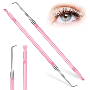 2 Herramientas Levantadoras de Pestañas 2 en 1 con Peine, Separador de Pestañas para Salón de Belleza y Maquillaje, en Color Rosa, Últimas Herramientas para Lifting de Pestañas - Product Image 1