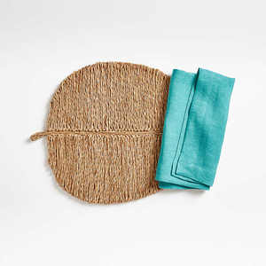 Boho Seagrass Leaf Shade Eco-Friendly <b>Round</b> <b>Placemats</b> Handwoven Table Decor Coasters HNH CRAFT Vietnam - Product Image 2