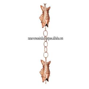 Cadena de lluvia de pescado de boca ancha grande colgante de cobre decorativo de alta calidad uso para jardín en forma personalizada y tamaño al mejor precio - Product Image 2