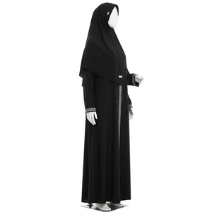 Abaya musulmane traditionnelle extensible dans les quatre sens pour adultes Robe longue modeste Tissu doux Élégant Usage quotidien et occasionnel - Product Image 4