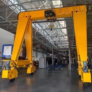 5 10 15 20 Ton Tek Kirişli Elektrikli Lastik Tekerlekli Mobil Portal Vinç - Product Image 1