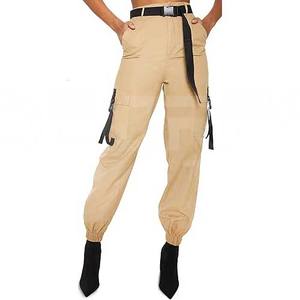 กางเกงคาร์โก้กางเกงขากว้างเอวสูงตรงเอวสูงมีกระเป๋าสำหรับผู้หญิงวิ่งแนวสตรีทแวร์ทรงหลวม - Product Image 5