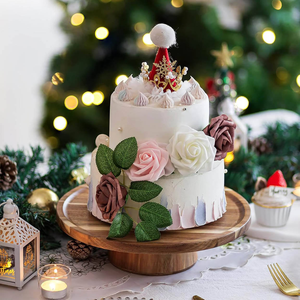 ถาดวางเค้กไม้กระถินเทศ ที่วางคัพเค้ก ทำด้วยมือ ใช้กับเครื่องล้างจานได้ เหมาะสำหรับงานฉลองครบรอบ งานเลี้ยงที่บ้าน ของตกแต่งโต๊ะอาหารในครัว งานฝีมือของซานียา - Product Image 3