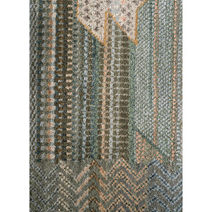 Tapis Manchaha vert noué à la main en laine et soie de bambou, motif géométrique, pour salon, puzzle rectangulaire pour adolescents - Les-2696 - Product Image 3