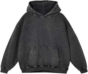 เสื้อฮู้ดแบบมีซิปสำหรับผู้ชายเสื้อแนวสตรีทเฮฟวี่เวทปักไหล่ผ้ามีแผ่นปะติด - Product Image 3