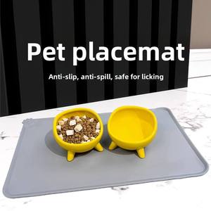 Hot Sale 48*30cm 260g <b>Silicone</b> Waterproof Pet Bowl <b>Mat</b> Smart Dog Floor Feeding Tray Animal Print Soft All Seasons Clean Pads - Product Image 5