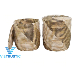 Juego de cestas de almacenamiento de mimbre de proveedor certificado Seagrass Water Hyacinth Yute Basket Almacenamiento y organización Home To Home - Product Image 2