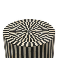 Tabouret rond Vintage en incrustation d'os, Jodhpur, fait à la main, Accent, tabouret rond en incrustation d'os Antique, tabouret rond pour salon