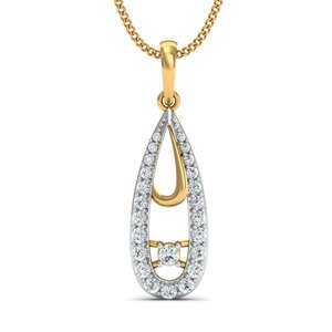 Boho Pear shape Zircon Brass Pendant 18k Gold Plated Dainty Wholesale Necklace For Women - Product Image 5