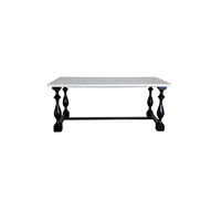 Table à manger traditionnelle en bois massif pour hôtel et appartement, alliant élégance et fonctionnalité, couleur café moderne et blanc, pour salle à manger